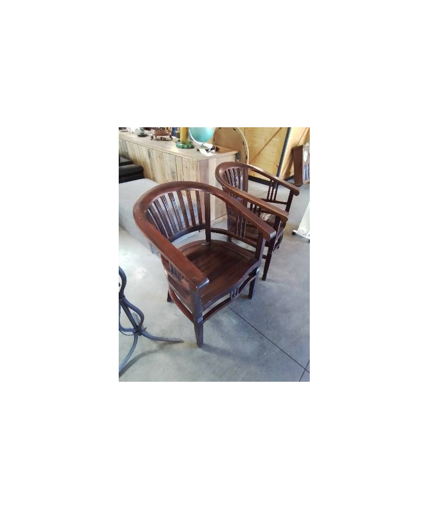 FAUTEUIL STYLE COLONIAL BOIS EXOTIQUE 