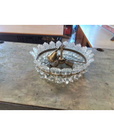 LUSTRE ROND LAITON A PALMETTES ET PAMPILLES EN L\'ÉTAT 