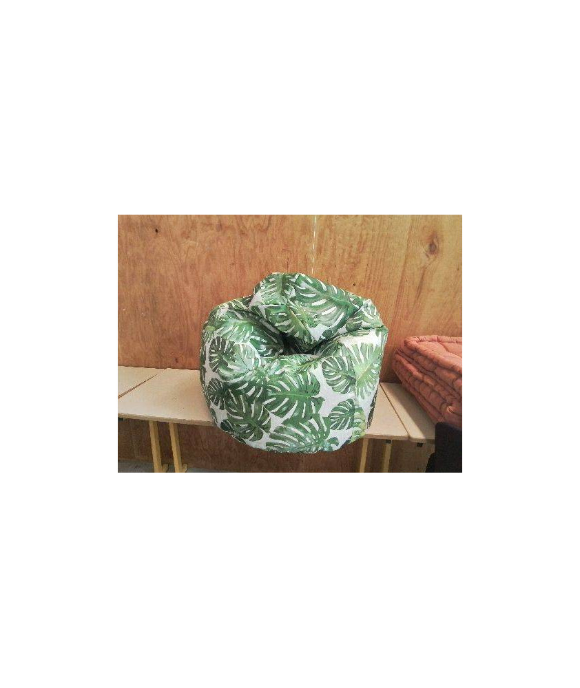 POUF MOTIF FEUILLE EXOTIC 