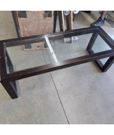 TABLE BASSE DESSUS VERRE 