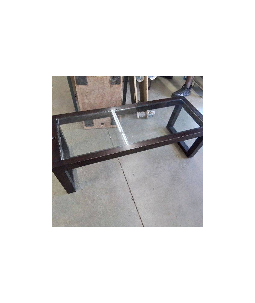 TABLE BASSE DESSUS VERRE 
