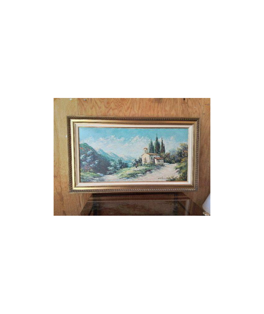 TABLEAU ’ L’EGLISE AU MILIEU DES MONTAGNES’