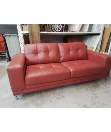 CANAPE CUIR ROUGE