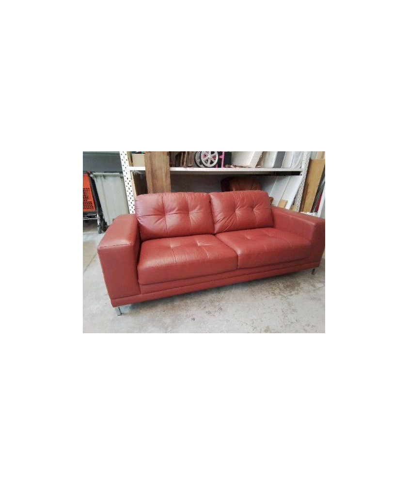 CANAPE CUIR ROUGE