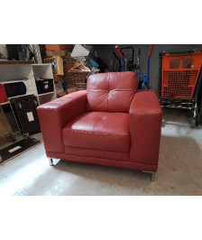 FAUTEUIL CUIR ROUGE 