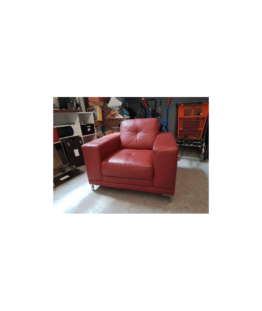 FAUTEUIL CUIR ROUGE 