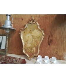 MIROIR DORÉ DECORÉ MOTIF FLORAL 