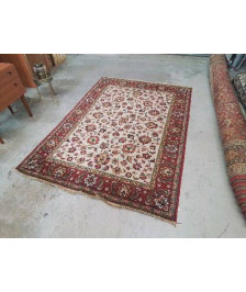 TAPIS ROUGE MOTIF FLORAL 190X145