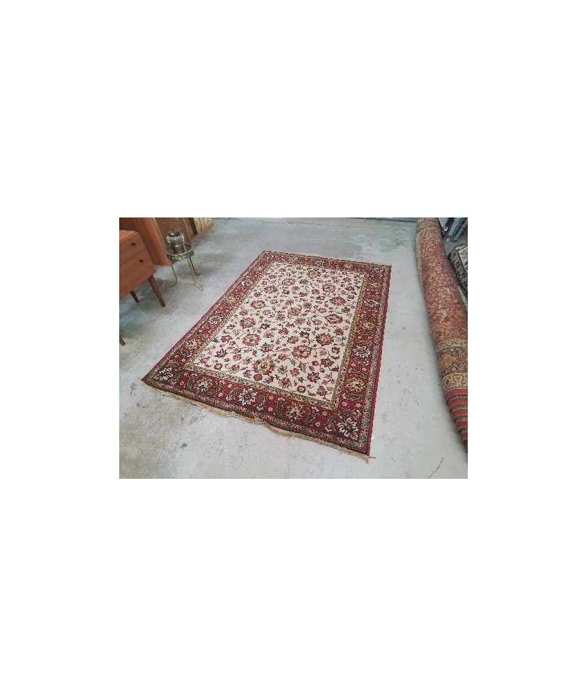 TAPIS ROUGE MOTIF FLORAL 190X145