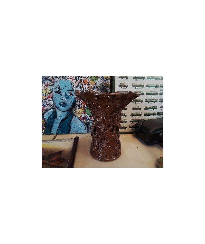 VASE COUPE MOTIF VIGNE 