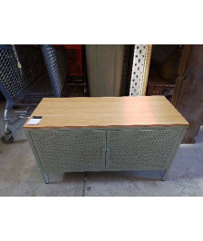 PETIT BUFFET METALIQUE VERT SAUGE ET BOIS REF OVIBJ626540-HJ