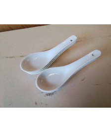 LOT DE 6 CUILLÈRES EN PORCELAINE 