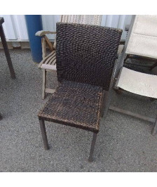 CHAISE DE JARDIN RESINE TRESSÉE MARRON