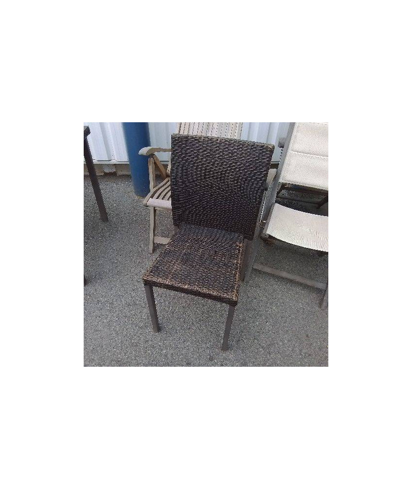 CHAISE DE JARDIN RESINE TRESSÉE MARRON