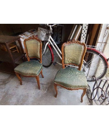 CHAISE STYLE LOUIS XV TAPISSÉ 