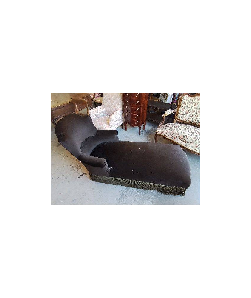 BANQUETTE MERIDIENNE NOIRE STYLE NAPOLEON III
