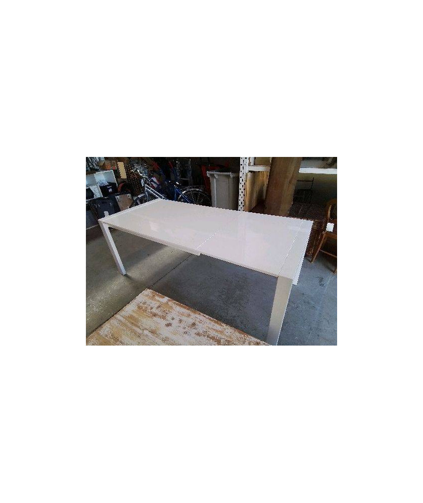 TABLE DE SALLE A MANGER BLANCHE METALIQUE 