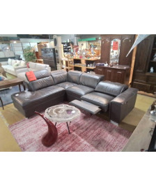 SALON D\'ANGLE CUIR EN L\'ETAT