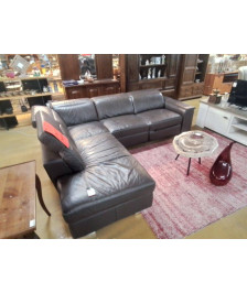 SALON D\'ANGLE CUIR EN L\'ETAT