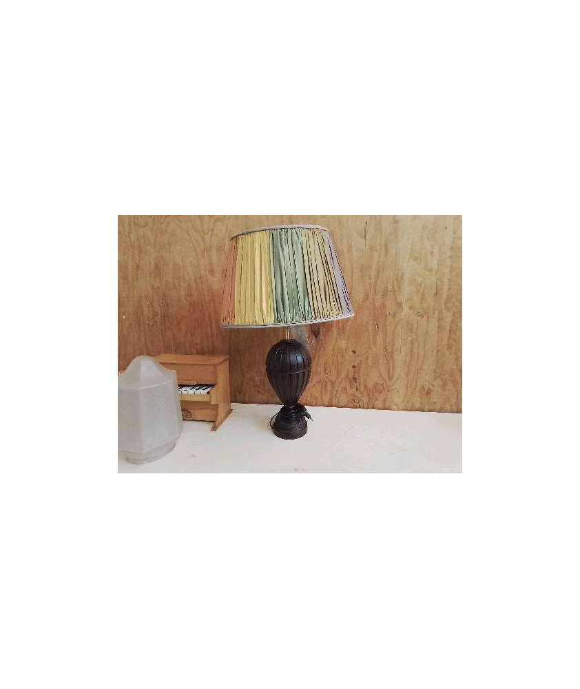 LAMPE EN BOIS PIED TOURNÉ VINTAGE