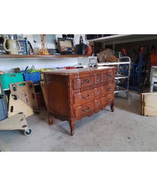 COMMODE DE STYLE LOUIS XV EN MERISIER