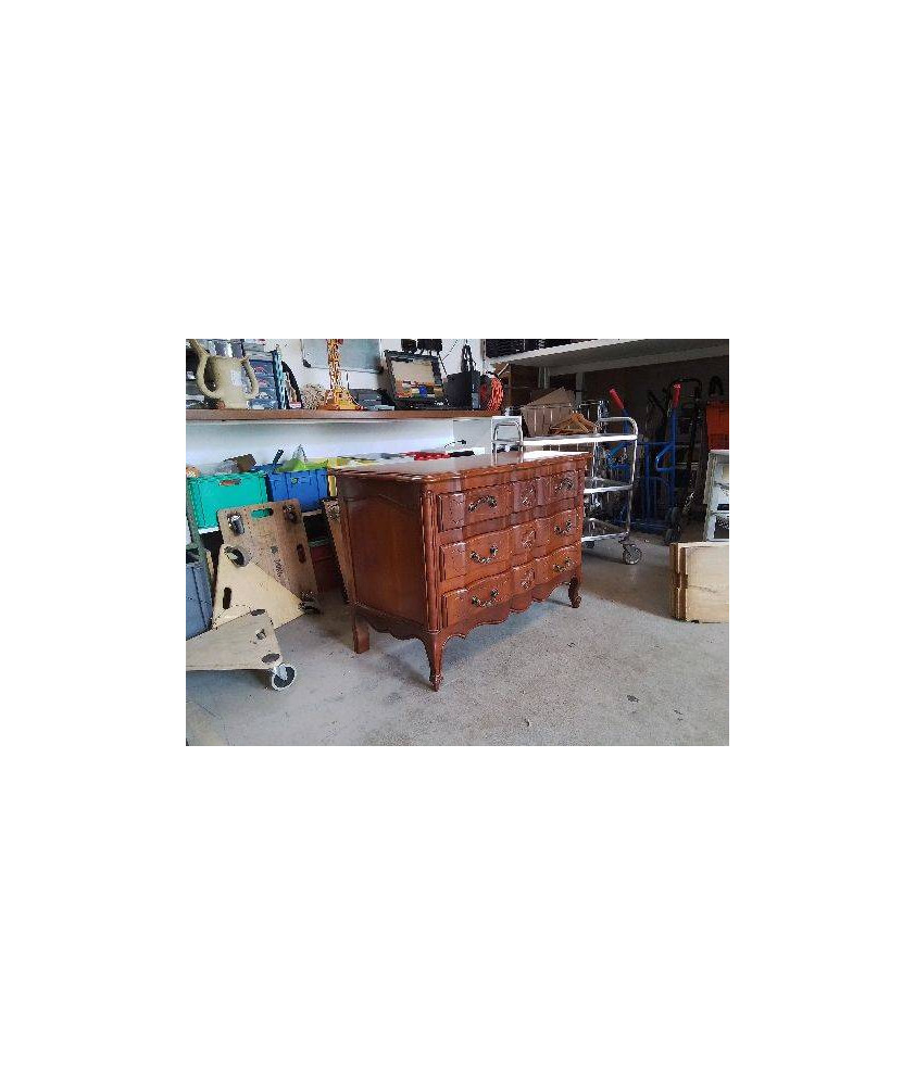 COMMODE DE STYLE LOUIS XV EN MERISIER