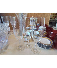LOT DE 3 VERRES A CHAMPAGNE EN CRISTAL 