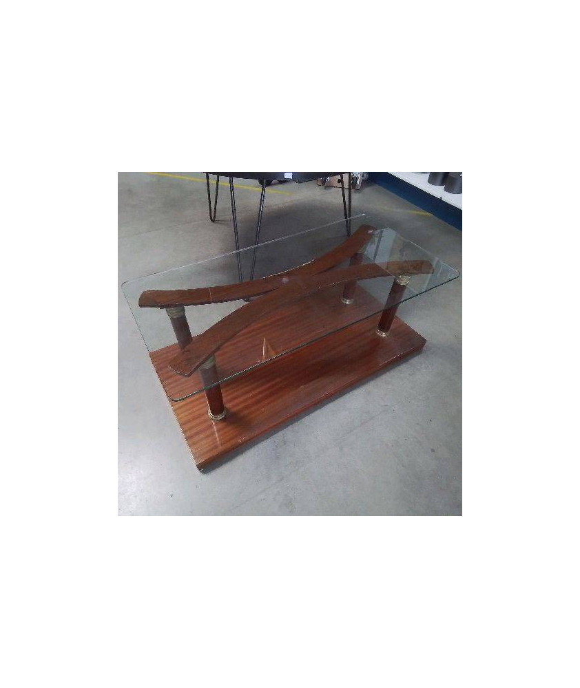 TABLE BASSE DESSUS VERRE STYLE EMPIRE