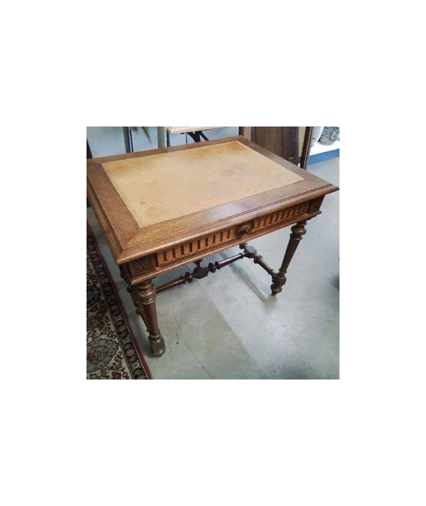 BUREAU DESSUS CUIR 1 TIROIR