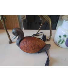 LAMPE CANARD VERRE MOULÉ