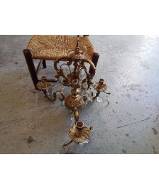 SUSPENSION A PAMPILLES 3 BRANCHES EN BRONZE 
