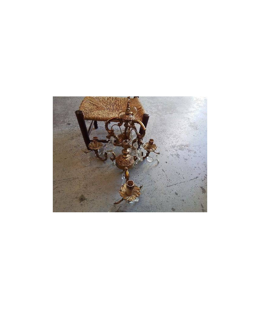 SUSPENSION A PAMPILLES 3 BRANCHES EN BRONZE 