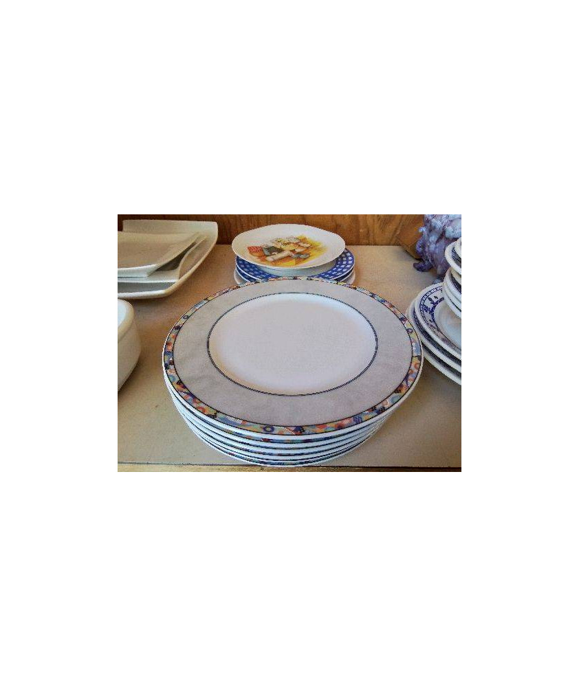 LOT DE 6 ASSIETTES À DESSERTE PETITS MOTIFS 