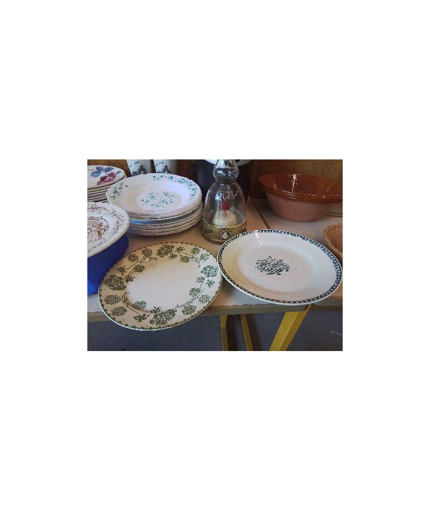 ASSIETTE À DESSERT VERTE VINTAGE 