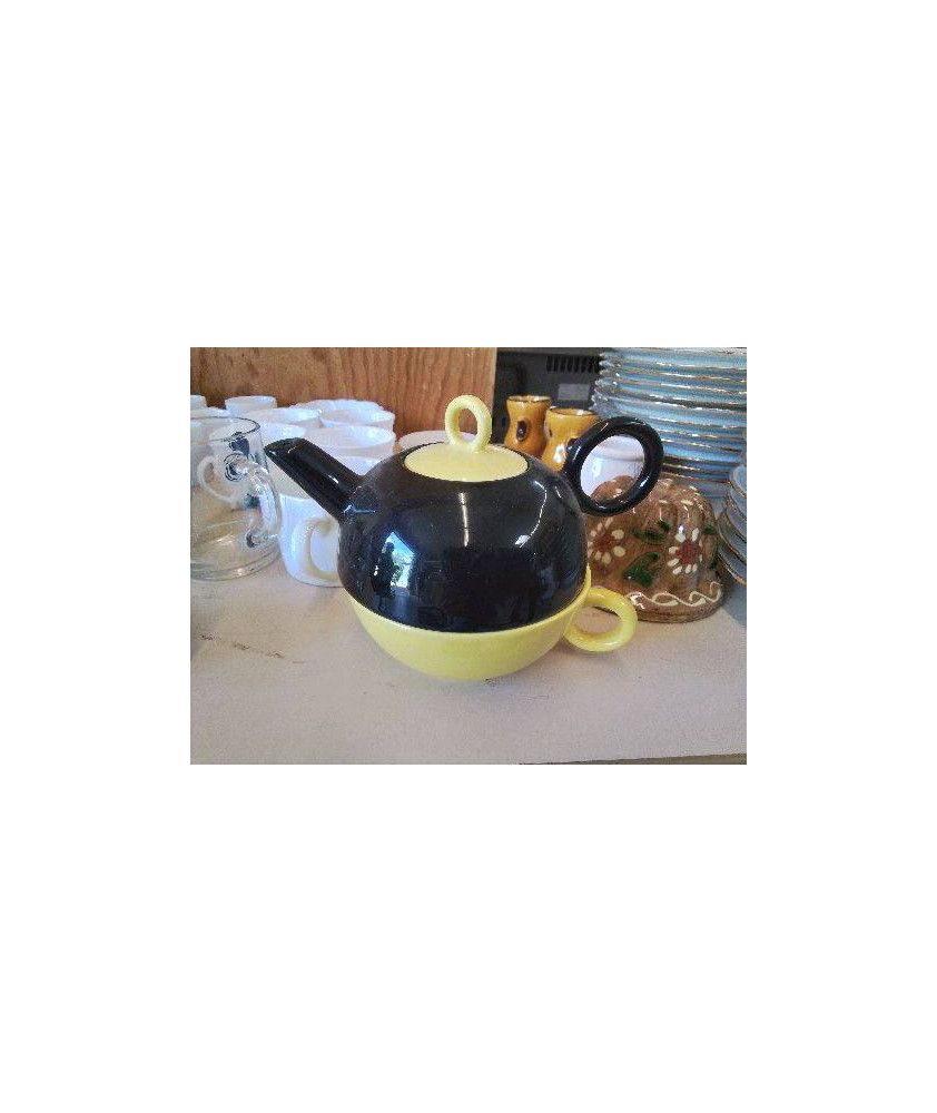 THÉIÈRE JAUNE ET NOIR