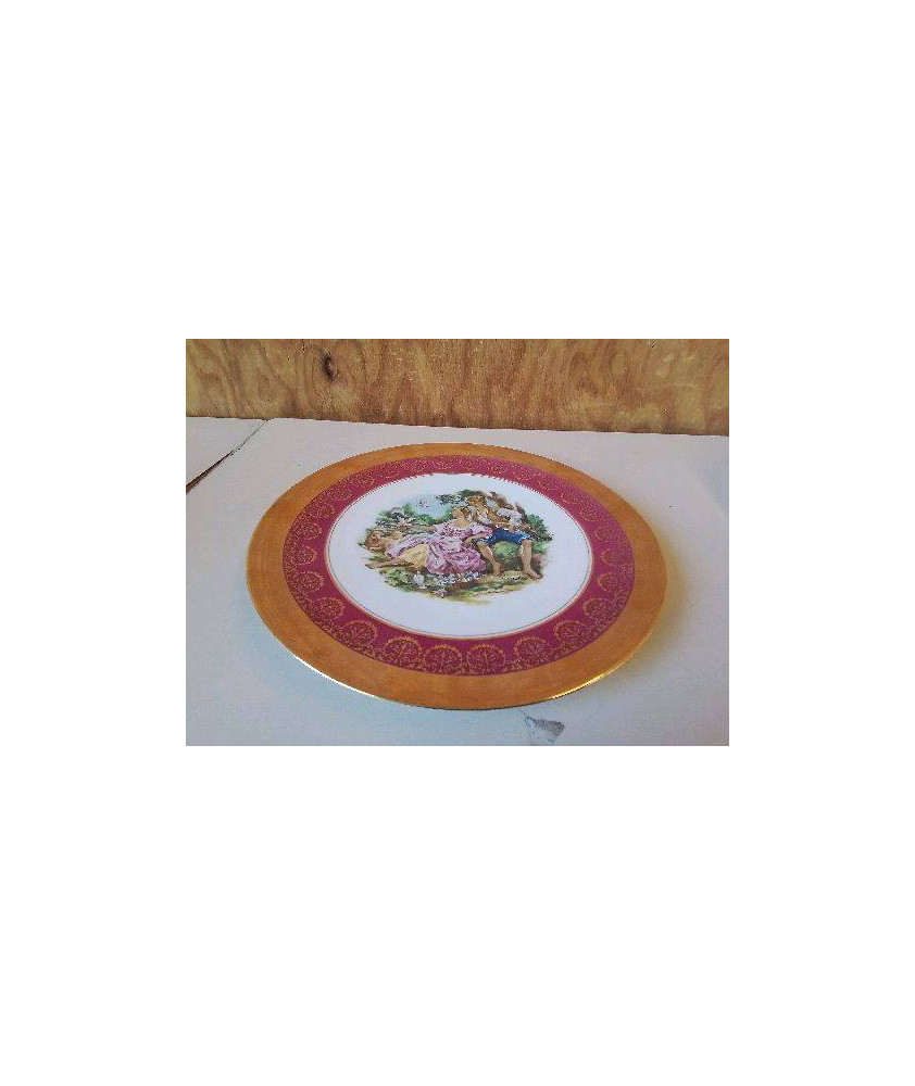 ASSIETTE DECORATIVE PORCELAINE DE LIMOGE 