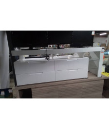 MEUBLE TV LAQUE BLANC AVEC ECLAIRAGE EN ACC