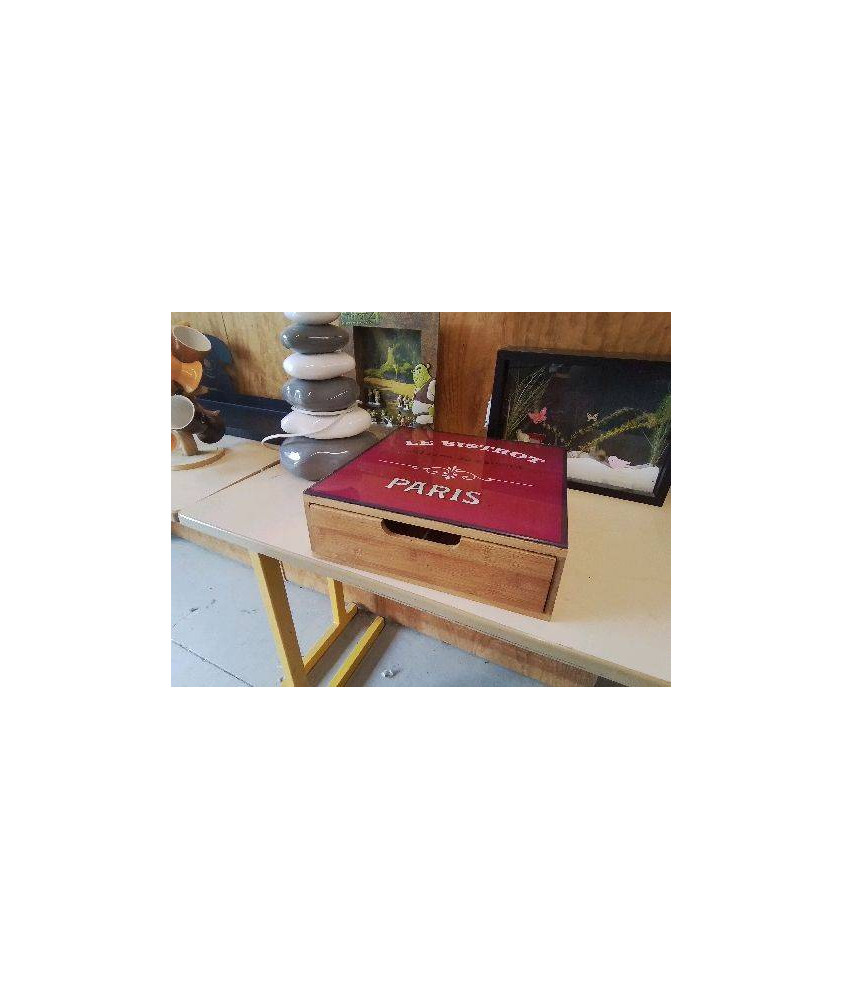 COFFRET DE RANGEMENT THE OU CAFÉ