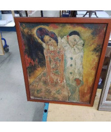 PEINTURE PIERROT ET COLOMBINE