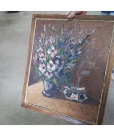 PEINTURE VASE A FLEUR PLUS CENDRIER  DE SACHA DE P...