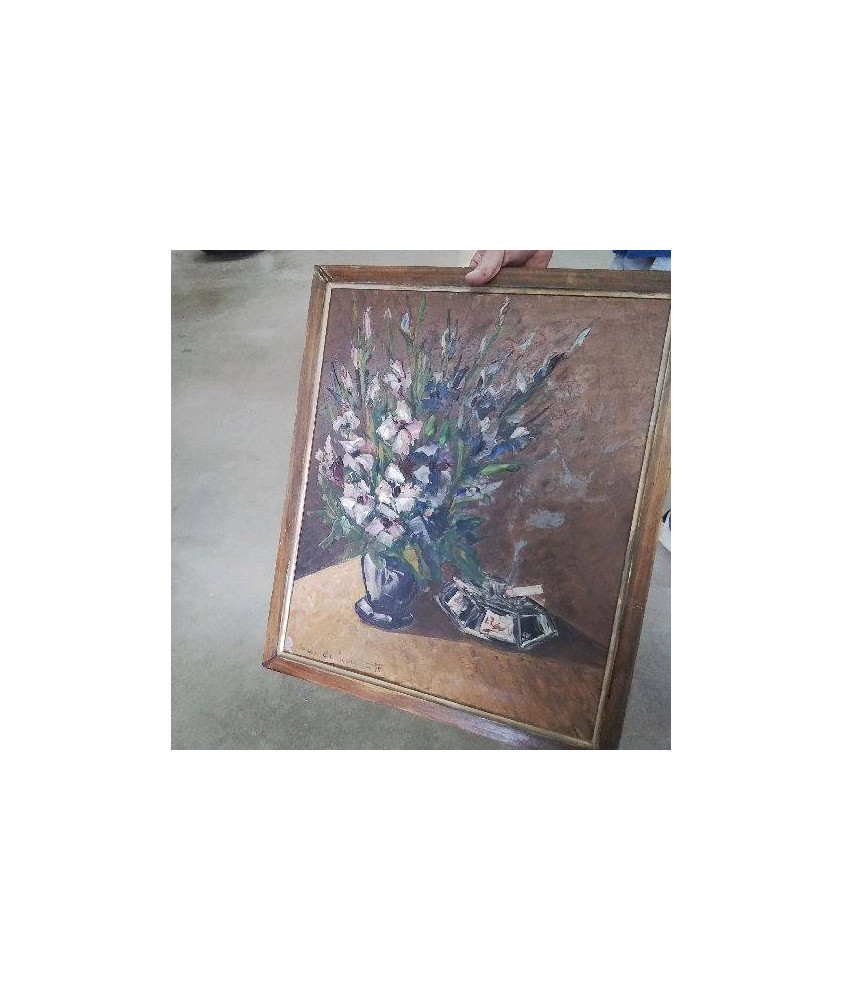 PEINTURE VASE A FLEUR PLUS CENDRIER  DE SACHA DE P...