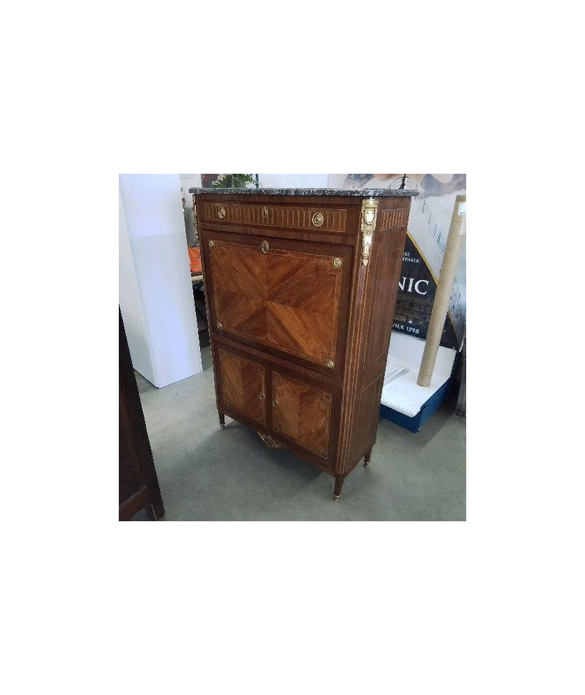 SECRETAIRE LOUIS XVI DESSUS MARBRE