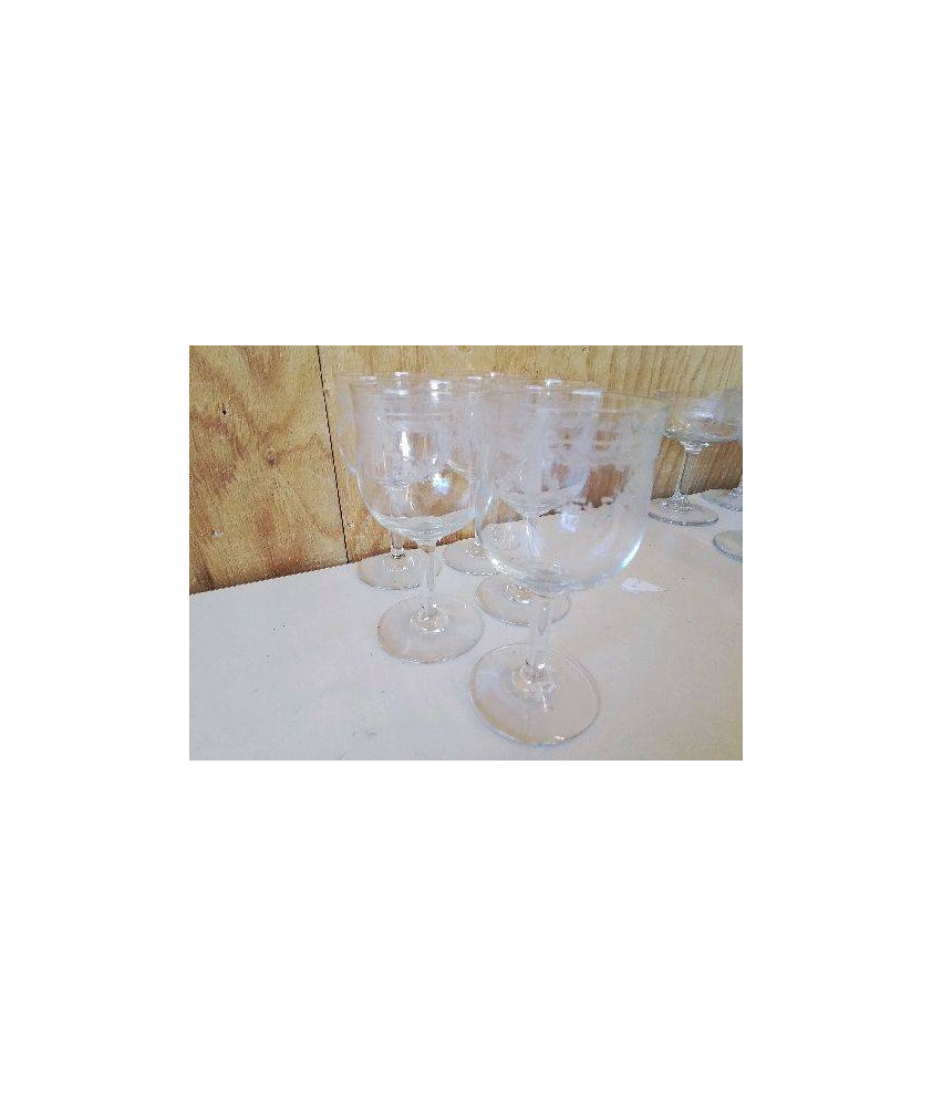LOT DE 5 VERRES EN CRISTAL 