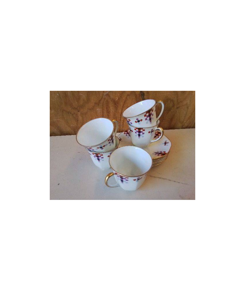 LOT DE 5 TASSES A CAFE