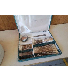 MENAGERE EN METAL ARGENTÉ DE STYLE ART DECO ANNEE 50