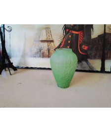 VASE EN VERRE GIVRÉ