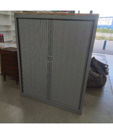 ARMOIRE BUREAU PORTES COULISSANTES GRISES
