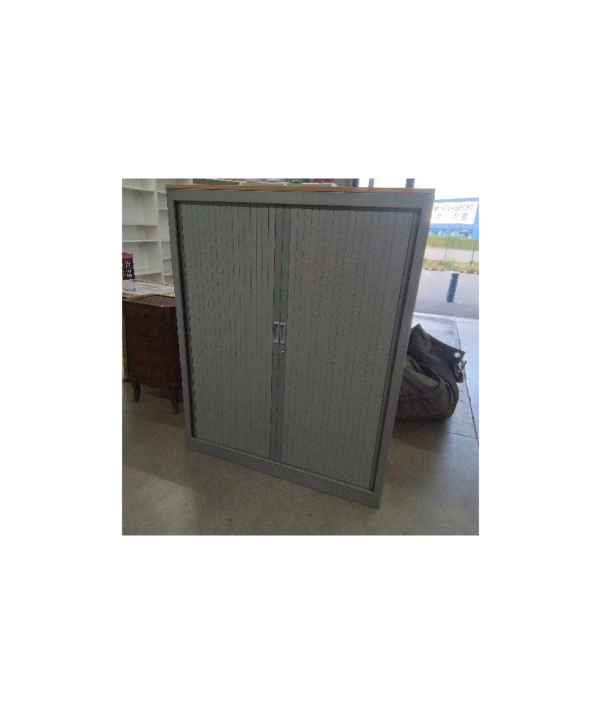 ARMOIRE BUREAU PORTES COULISSANTES GRISES