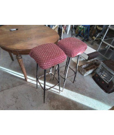 TABOURET VINTAGE TAPISSÉ 