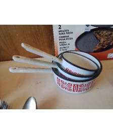 LOT DE 3 CASSEROLE EN METAL ÉMAILLÉE 